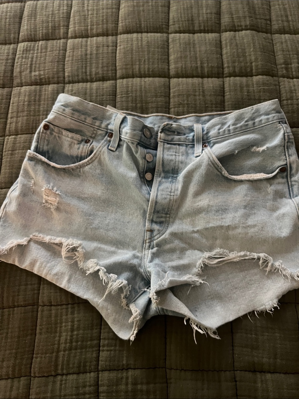 Levi's Light Wash Distressed Women's Denim Shorts